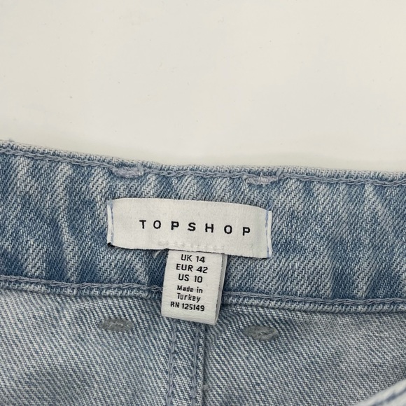 TOPSHOP Denim Skirt High Waist Jean Skirt Size 10 - Picture 3 of 6